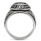 TK414704 - High polished (no plating) Stainless Steel Ring with Epoxy  in Jet-3