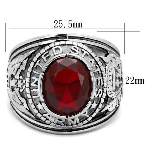 TK414706 - High-Polished Stainless Steel Ring with Synthetic Synthetic Glass in Siam-1