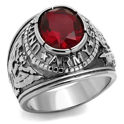 TK414706 - High-Polished Stainless Steel Ring with Synthetic Synthetic Glass in Siam-0