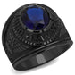 TK414707J - IP Black(Ion Plating) Stainless Steel Ring with Synthetic Synthetic Glass in Sapphire-0