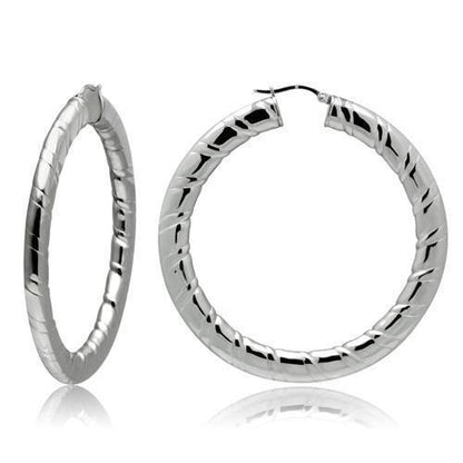 TK415 - High polished (no plating) Stainless Steel Earrings with No Stone-0
