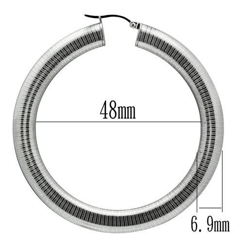 TK417 - High polished (no plating) Stainless Steel Earrings with No Stone-2