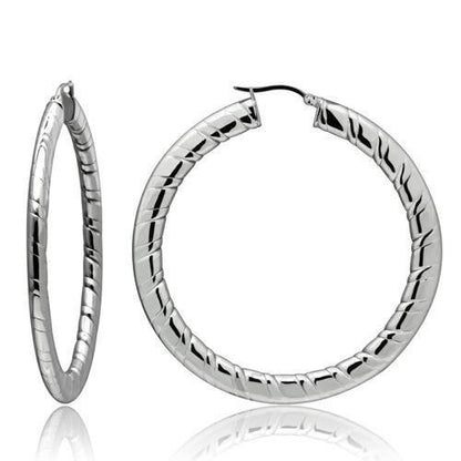 TK418 - High polished (no plating) Stainless Steel Earrings with No Stone-0