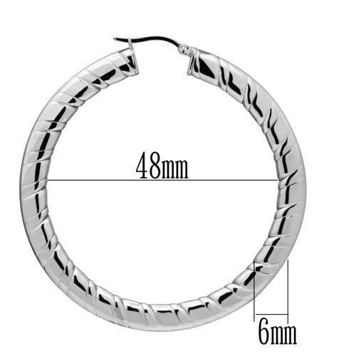 TK418 - High polished (no plating) Stainless Steel Earrings with No Stone-2