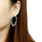 TK422 - High polished (no plating) Stainless Steel Earrings with No Stone-1