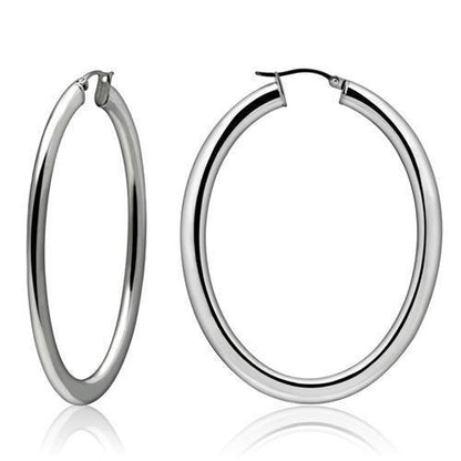 TK423 - High polished (no plating) Stainless Steel Earrings with No Stone-0