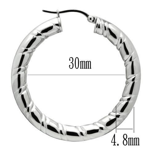 TK431 - High polished (no plating) Stainless Steel Earrings with No Stone-2