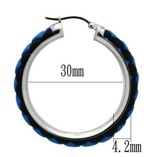 TK432 - High polished (no plating) Stainless Steel Earrings with No Stone-2