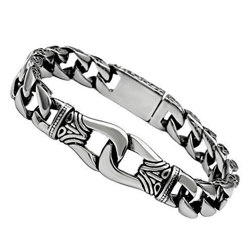 TK435 - High polished (no plating) Stainless Steel Bracelet with No Stone-0