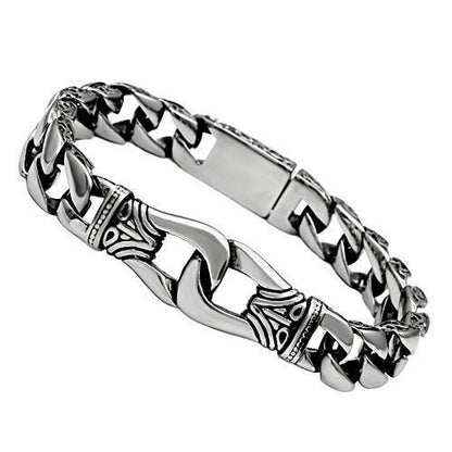 TK435 - High polished (no plating) Stainless Steel Bracelet with No Stone-0