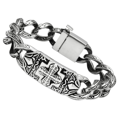 TK437 - High polished (no plating) Stainless Steel Bracelet with No Stone-0