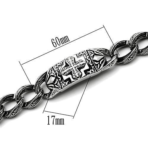 TK437 - High polished (no plating) Stainless Steel Bracelet with No Stone-2