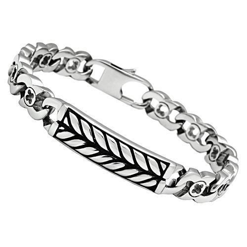 TK438 - High polished (no plating) Stainless Steel Bracelet with No Stone-0