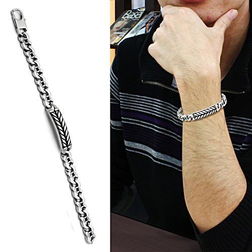 TK438 - High polished (no plating) Stainless Steel Bracelet with No Stone-1