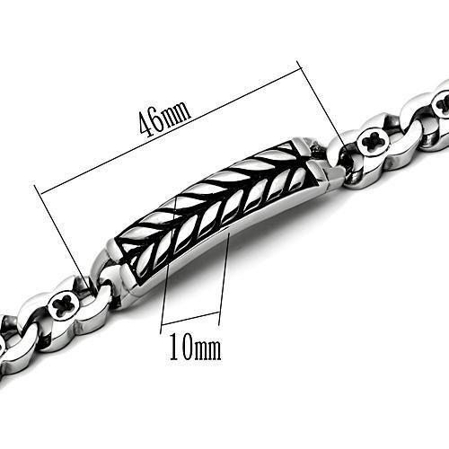 TK438 - High polished (no plating) Stainless Steel Bracelet with No Stone-2