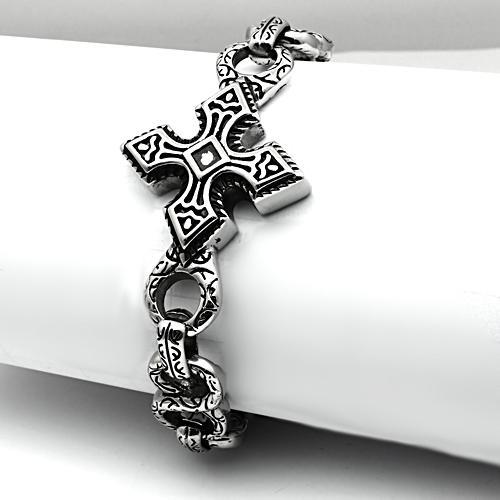 TK439 - High polished (no plating) Stainless Steel Bracelet with No Stone-3