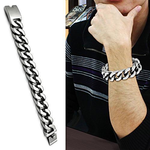 TK442 - High polished (no plating) Stainless Steel Bracelet with No Stone-1