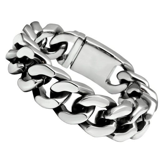 TK442 - High polished (no plating) Stainless Steel Bracelet with No Stone-0