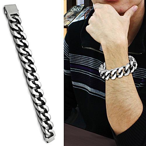 TK445 - High polished (no plating) Stainless Steel Bracelet with No Stone-1