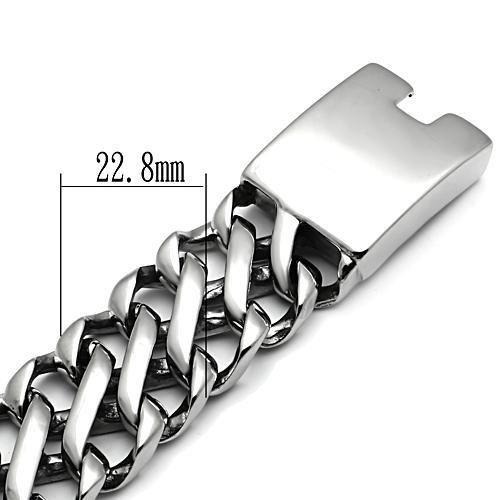 TK447 - High polished (no plating) Stainless Steel Bracelet with No Stone-2