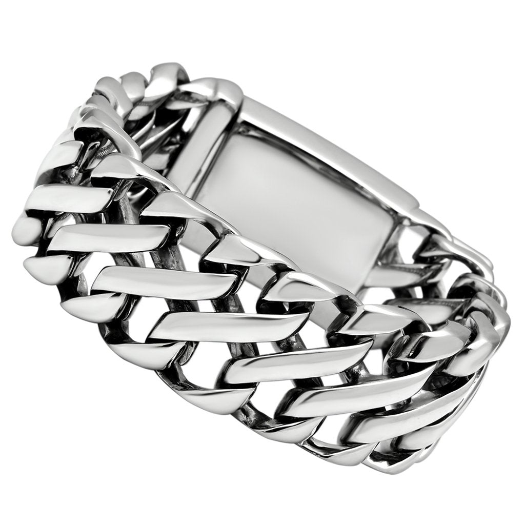 TK447 - High polished (no plating) Stainless Steel Bracelet with No Stone-0
