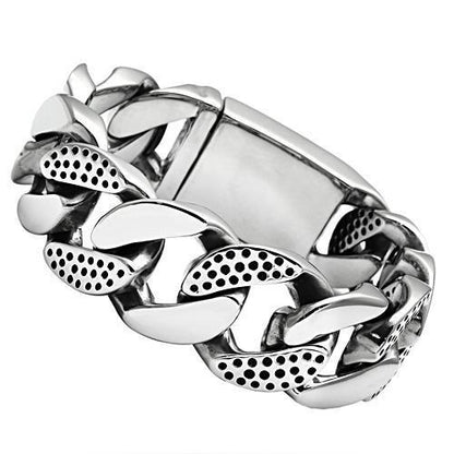 TK448 - High polished (no plating) Stainless Steel Bracelet with No Stone-0