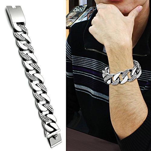 TK448 - High polished (no plating) Stainless Steel Bracelet with No Stone-1