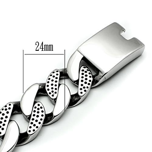 TK448 - High polished (no plating) Stainless Steel Bracelet with No Stone-2