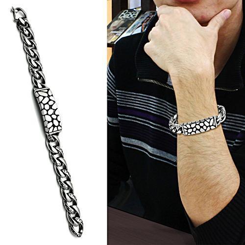 TK449 - High polished (no plating) Stainless Steel Bracelet with No Stone-1