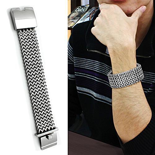 TK451 - High polished (no plating) Stainless Steel Bracelet with No Stone-1