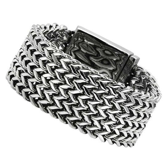 TK451 - High polished (no plating) Stainless Steel Bracelet with No Stone-0