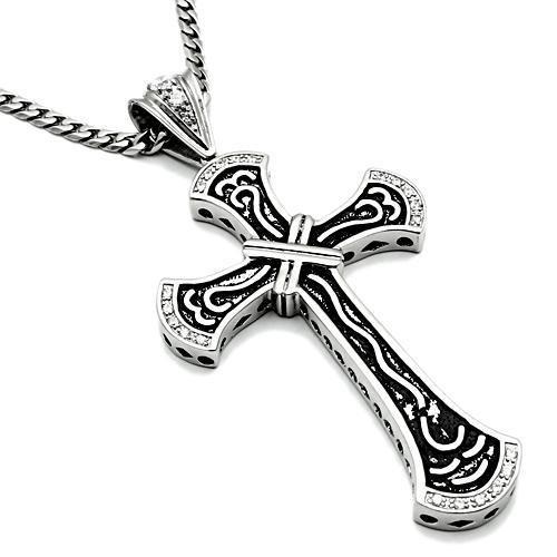 TK456 - High polished (no plating) Stainless Steel Chain Pendant with No Stone-2