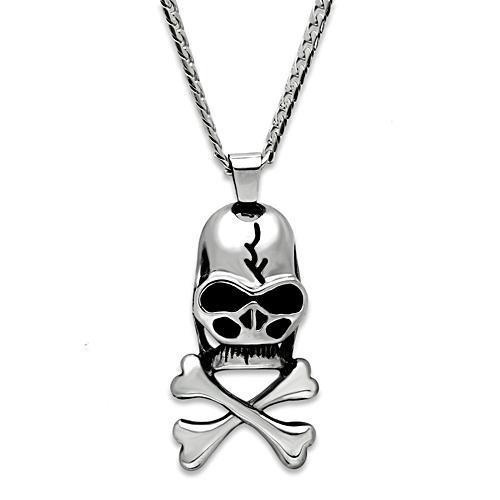 TK457 - High polished (no plating) Stainless Steel Necklace with No Stone-0