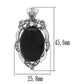 TK459 - High polished (no plating) Stainless Steel Chain Pendant with Semi-Precious Onyx in Jet-1