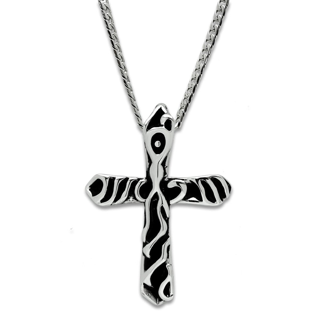 TK460 - High polished (no plating) Stainless Steel Chain Pendant with No Stone-0