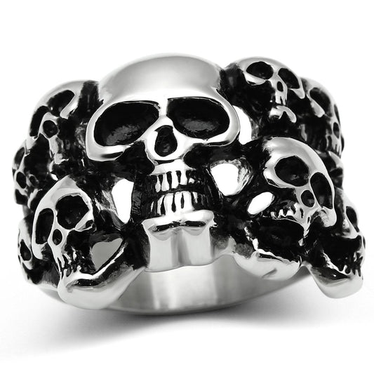 TK471 - High polished (no plating) Stainless Steel Ring with No Stone-0
