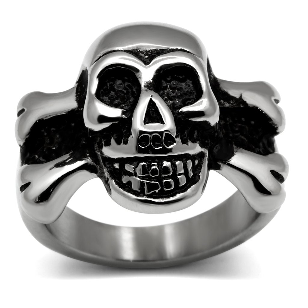 TK474 - High polished (no plating) Stainless Steel Ring with No Stone-0