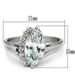 TK475 - High polished (no plating) Stainless Steel Ring with AAA Grade CZ  in Clear-1