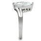 TK475 - High polished (no plating) Stainless Steel Ring with AAA Grade CZ  in Clear-4