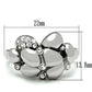 TK476 - High polished (no plating) Stainless Steel Ring with Top Grade Crystal  in Clear-1