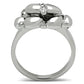 TK476 - High polished (no plating) Stainless Steel Ring with Top Grade Crystal  in Clear-2
