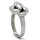TK476 - High polished (no plating) Stainless Steel Ring with Top Grade Crystal  in Clear-3