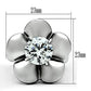 TK477 - High polished (no plating) Stainless Steel Ring with AAA Grade CZ  in Clear-1