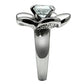 TK477 - High polished (no plating) Stainless Steel Ring with AAA Grade CZ  in Clear-3
