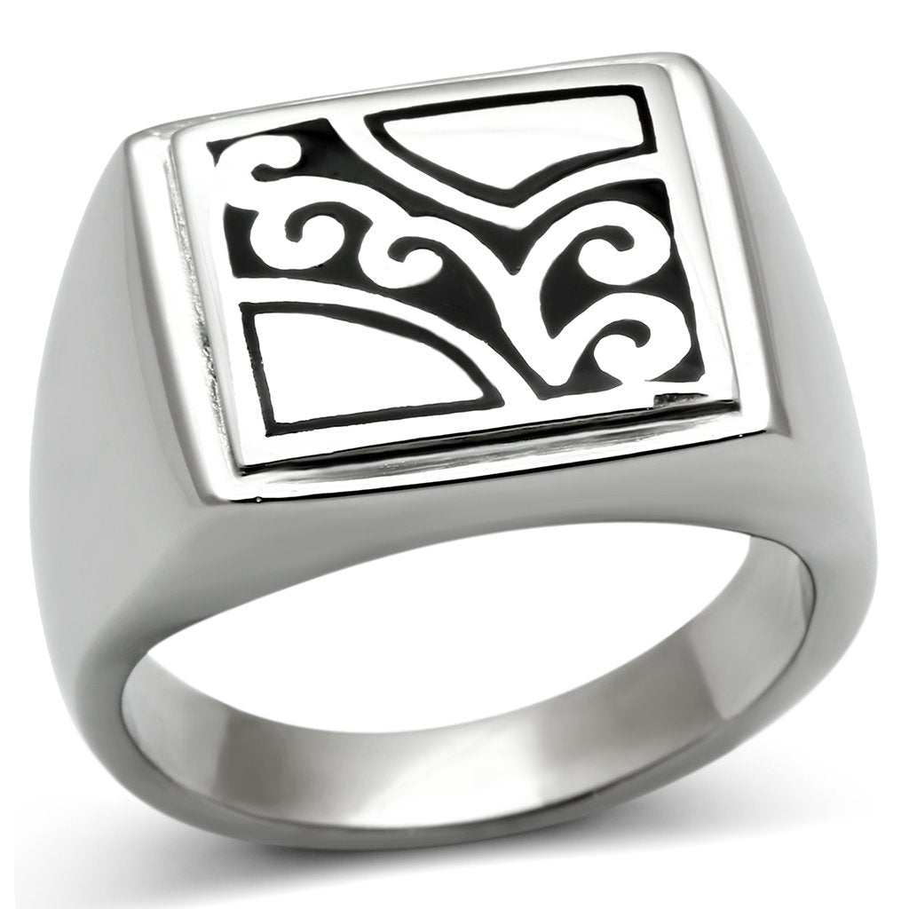 TK482 - High polished (no plating) Stainless Steel Ring with No Stone-0