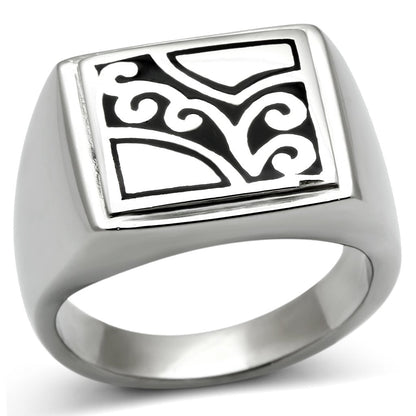 TK482 - High polished (no plating) Stainless Steel Ring with No Stone-0