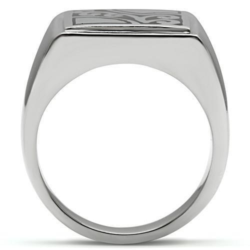 TK482 - High polished (no plating) Stainless Steel Ring with No Stone-2