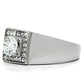 TK483 - High polished (no plating) Stainless Steel Ring with AAA Grade CZ  in Clear-3