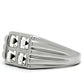 TK488 - High polished (no plating) Stainless Steel Ring with Top Grade Crystal  in Clear-3