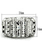 TK490 - High polished (no plating) Stainless Steel Ring with Top Grade Crystal  in Clear-1